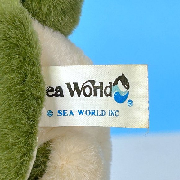 Vintage SeaWorld Conservation Education Sea Turtle 8" Plush Stuffed Animal Toy - Picture 5 of 9